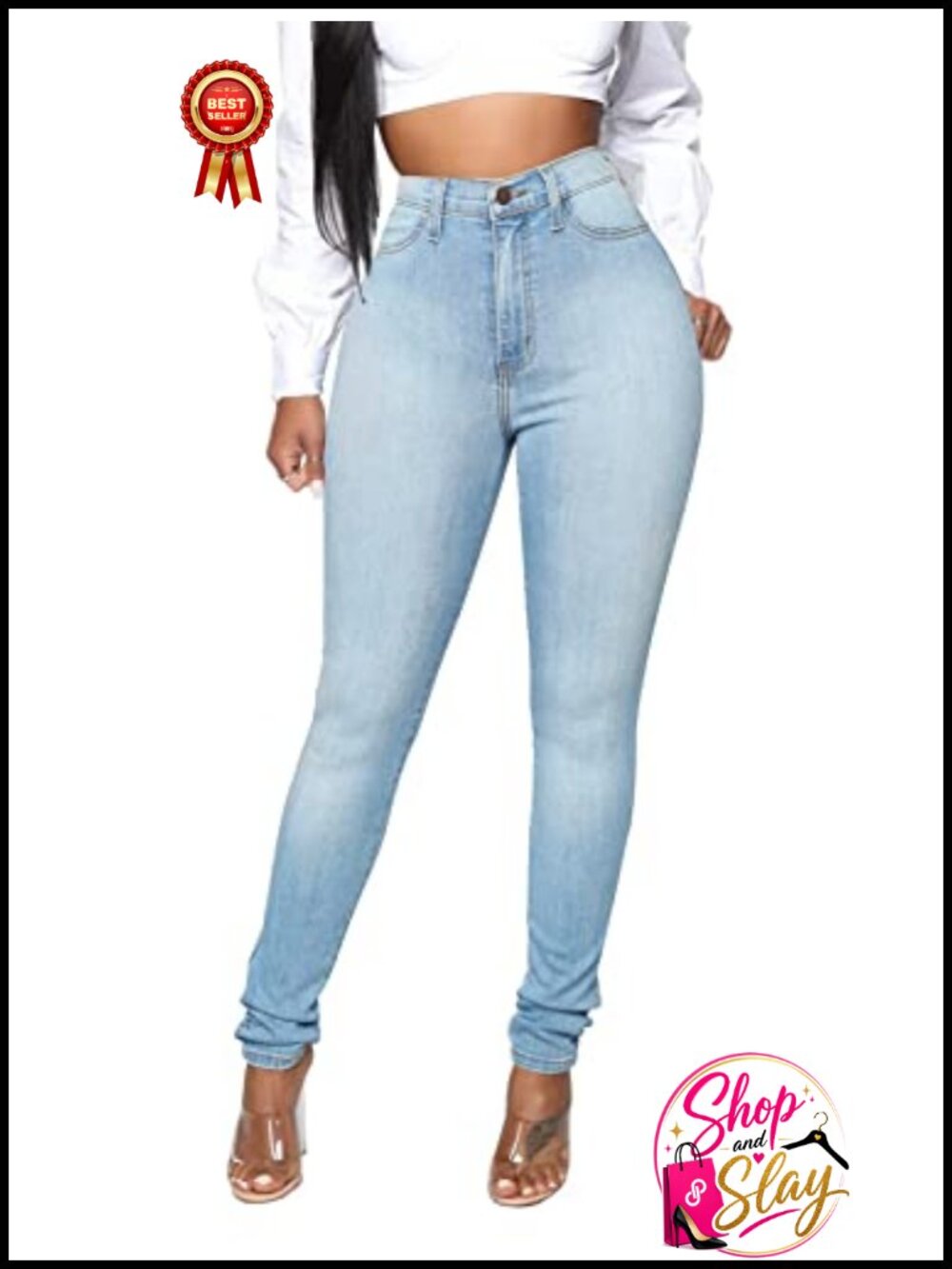 High Waisted Skinny Stretch Butt Lifting Slim Fit Denim Jeans